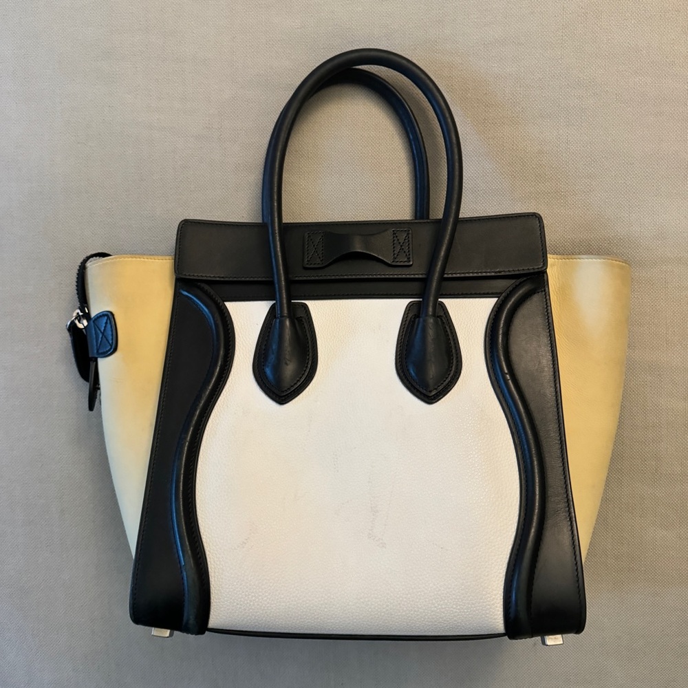 💛CELINE💛Tricolor Leather Micro Luggage Tote Bag - Picture 2 of 14